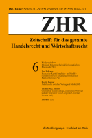 Abbildung: Zeitschrift für das gesamte Handelsrecht und Wirtschaftsrecht (ZHR)